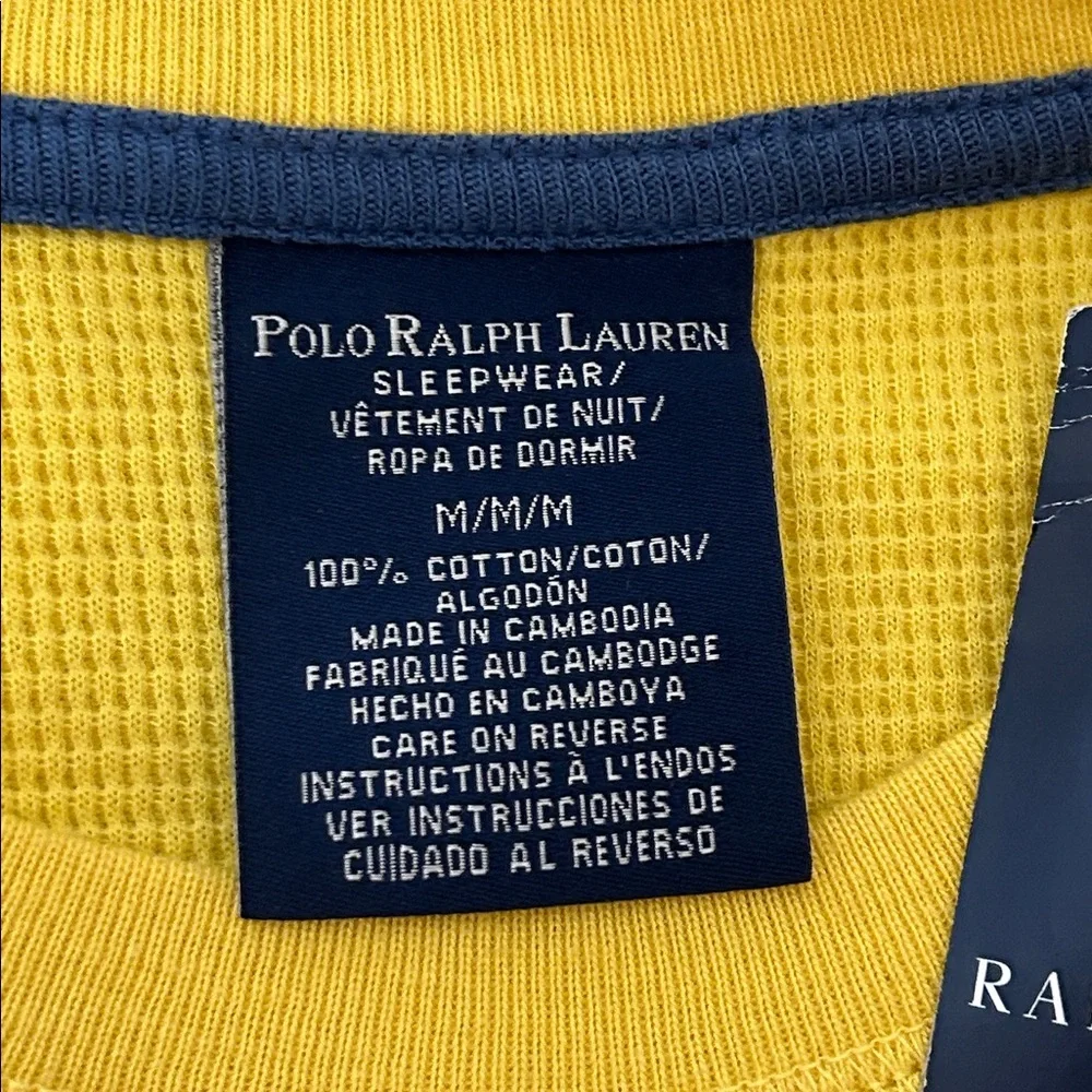 Ralph Lauren Sleepwear Men’s Size Medium Short Sleeve Yellow Cotton Preppy Shirt